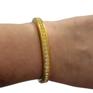 Hinged Crystal Bracelet Gold tone
